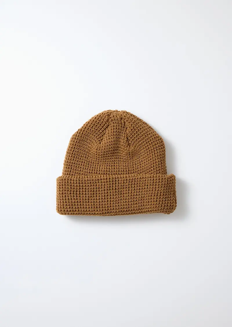 Rototo - Cotton Waffle Knit Watch Cap - Tan 1