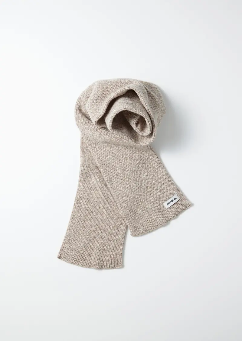 Rototo - Merino Lambswool Scarf - Brown 1