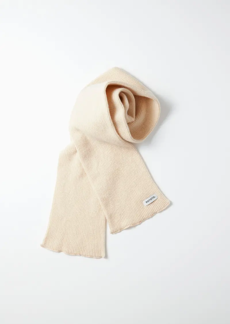 Rototo - Merino Lambswool Scarf - White 1
