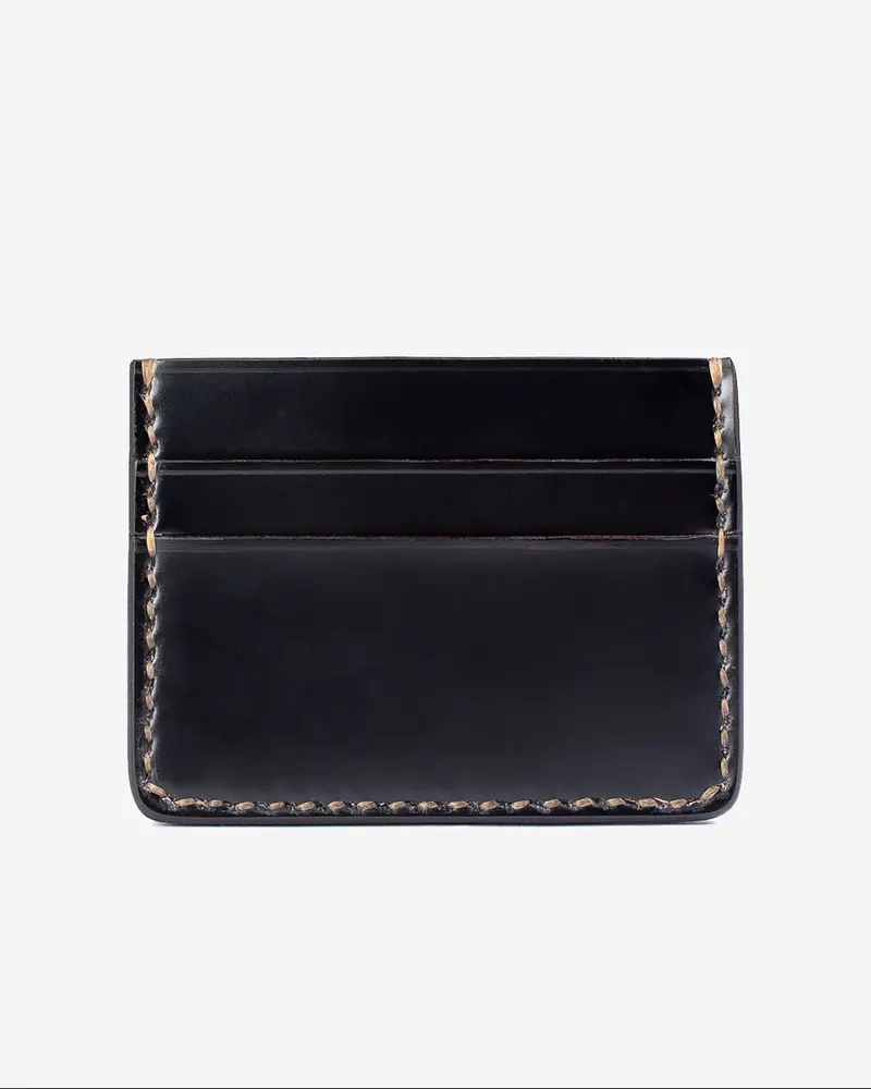 Shell Cordovan Card Holder - Black 1