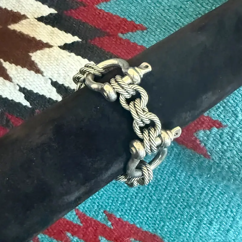Silver Shackle Bracelet By V2 Designs 1