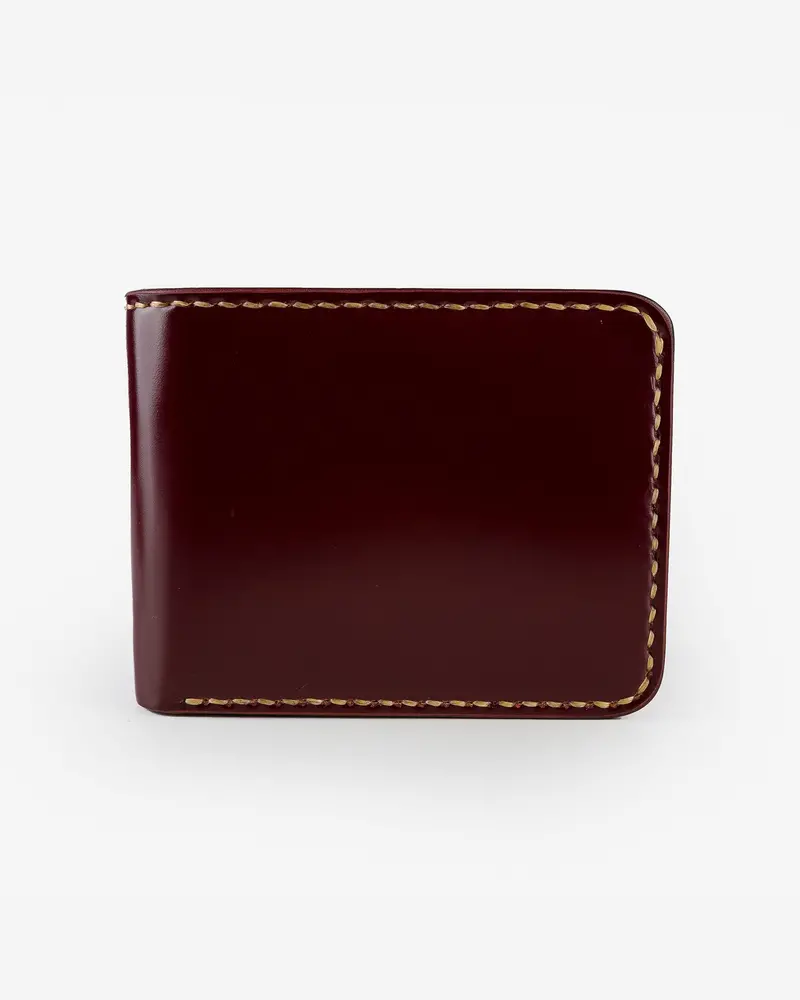 Slimline Small Shell Cordovan Wallet - Oxblood 1