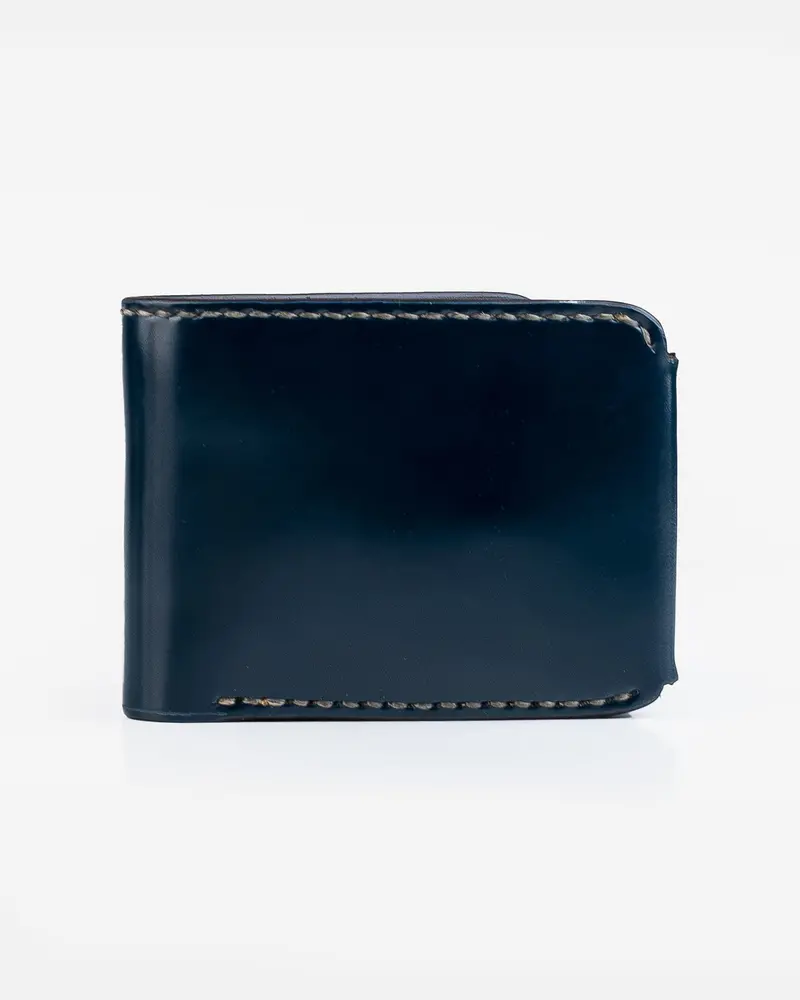 Small Shell Cordovan Wallet - Navy 1