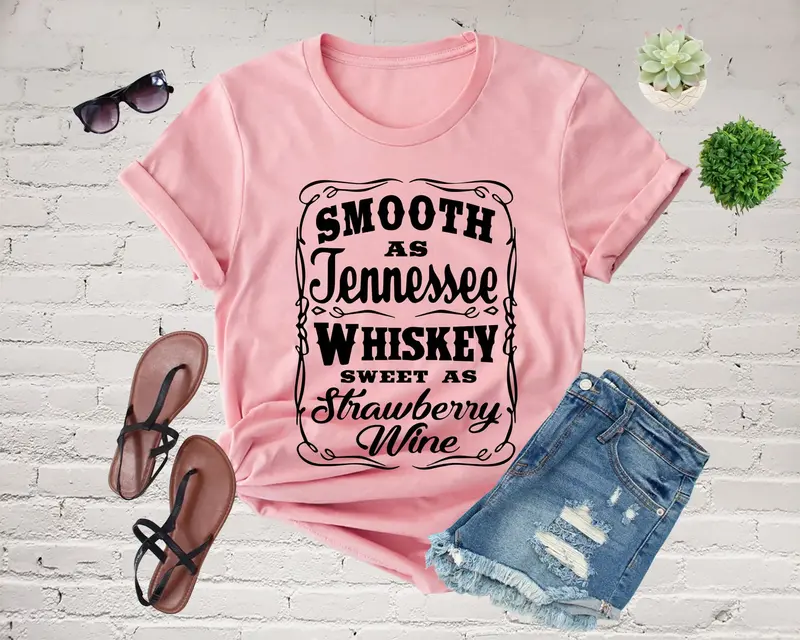 Smooth As Tennessee Whiskey Graphic T-Shirt Tee At Bourbon Cowgirl 1
