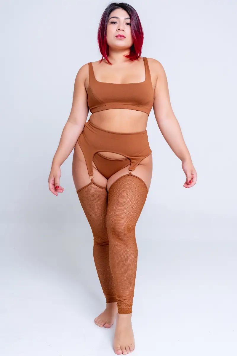 Sorte Inhale Garter Leggings - Caramel 1