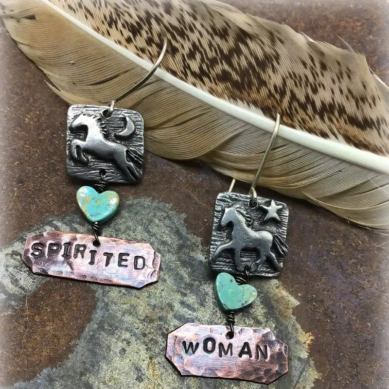 Spirited Woman Earrings- Exclusive Handmade Jewelry For Bourbon Cowgirl 1