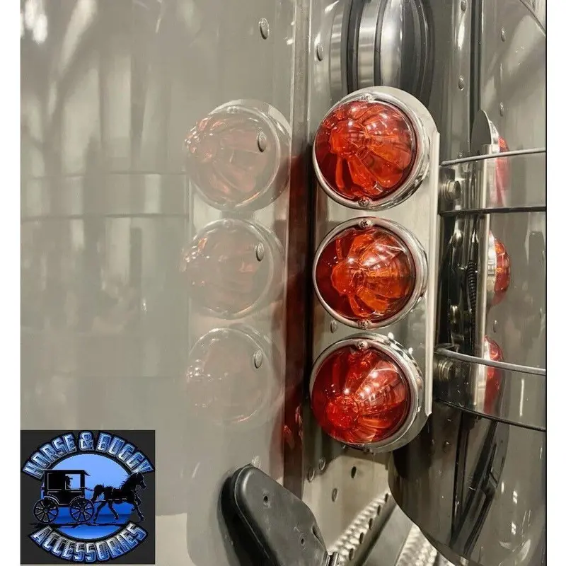Ss-1705 Peterbilt Radius 3 Watermelon Air Cleaner Front Light Mount 304 Stainless (Sold In Pairs) #1705 1