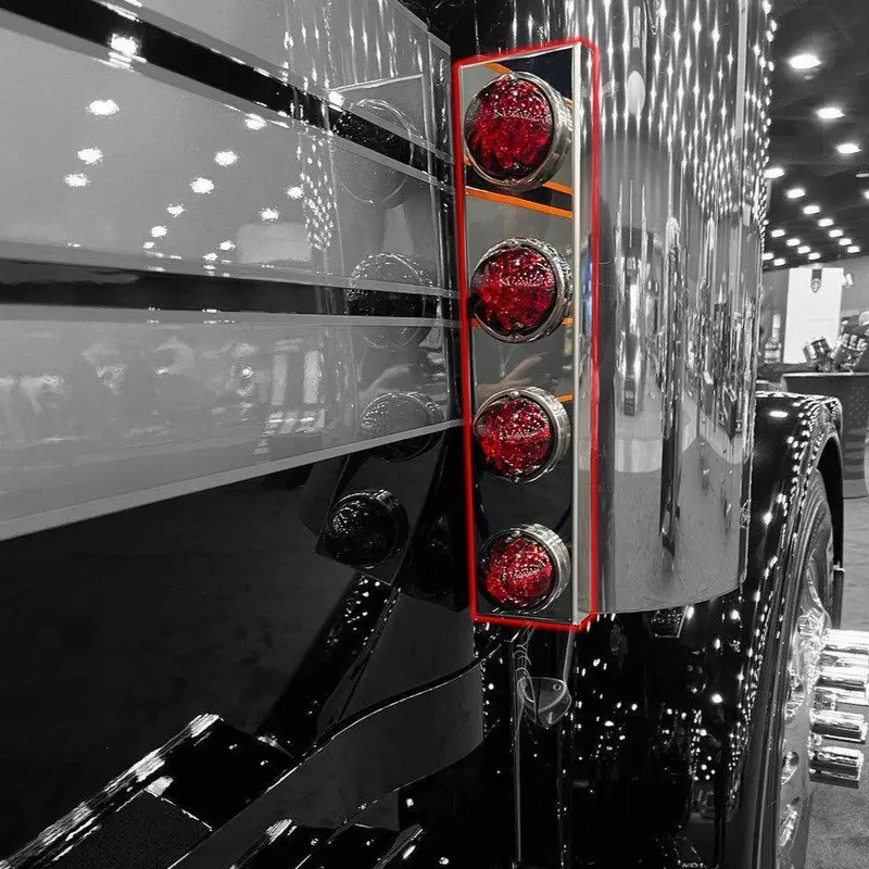 Ss-1714  Rear 589 Peterbilt (Blind Mount) Style Air Cleaner Bracket W/ (4) Watermelon (Sold In Pairs) 1