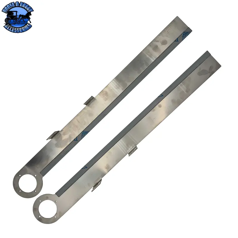 #Ss-1729 Rear Kenworth - Rounded End Style Bracket For 15" Air Cleaner Bracket - (1) Wm Light Hole (Sold In Pairs) 1