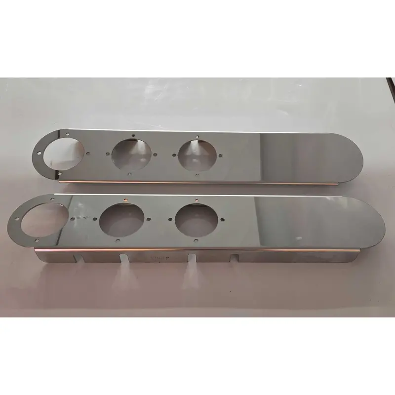 Ss-1742 Front Radius-Style Peterbilt 15" Air Cleaner W/ (3) Watermelon Holes On Bottom (Sold In Pairs) (No Lights Included) 1