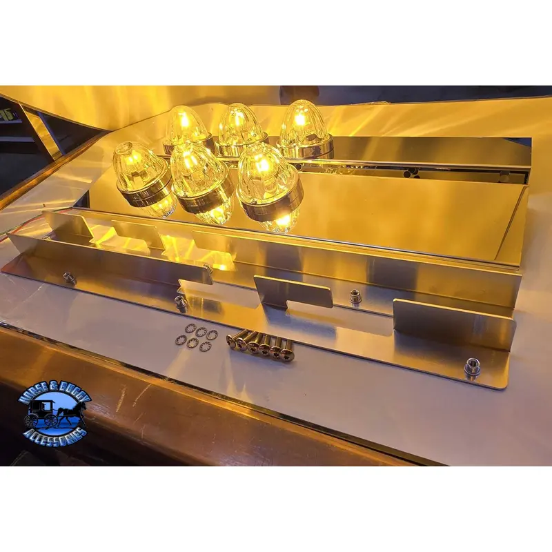 Ss-1749 - Peterbilt 589 Strap-Mount Front Air Cleaner Bracket W/ (3) Wm Light Holes On Bottom (Sold In Pairs) 1