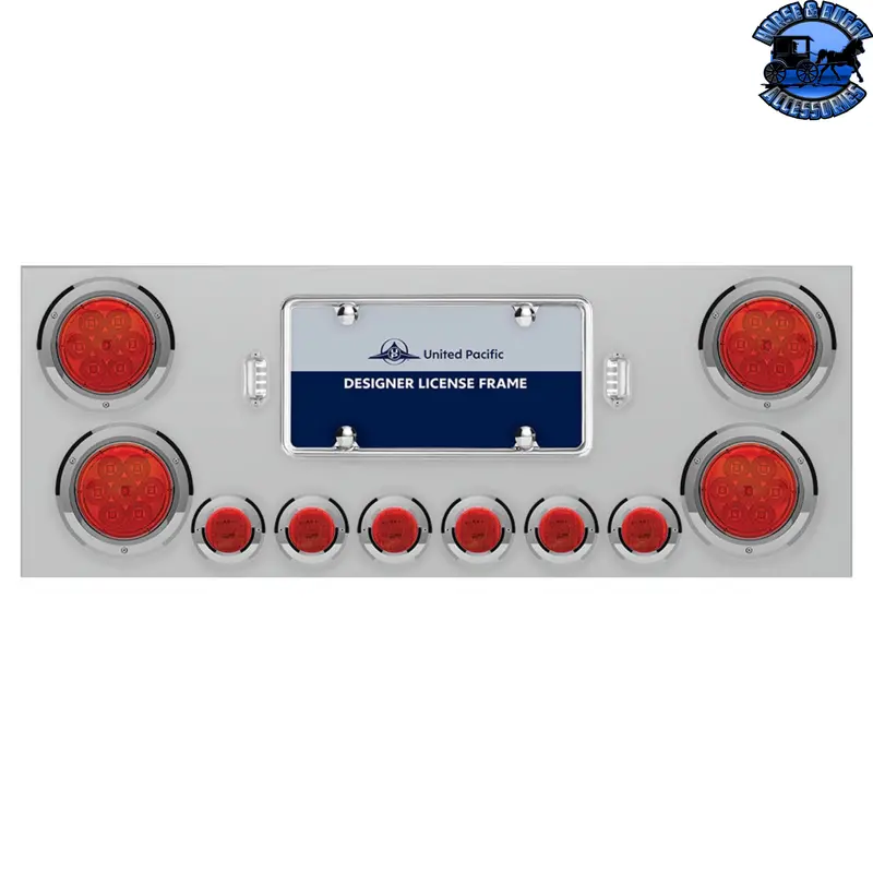 Ss Rear Center Panel With 4X 7 Led 4" Reflector Lights & 6X 9 Led 2" Lights -Red Led & Lens #34666 1
