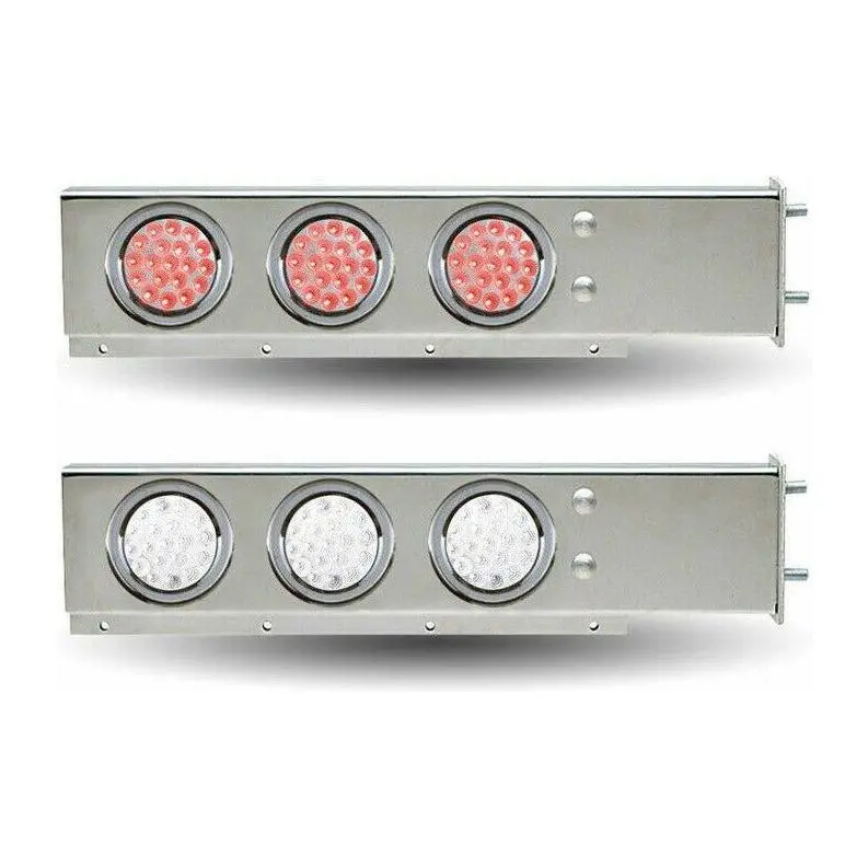 Stainless Steel Mudflap Hanger Red/White Reverse Lights 4" (3 3/4" Bolt Spacing) Tu-9209L3 1