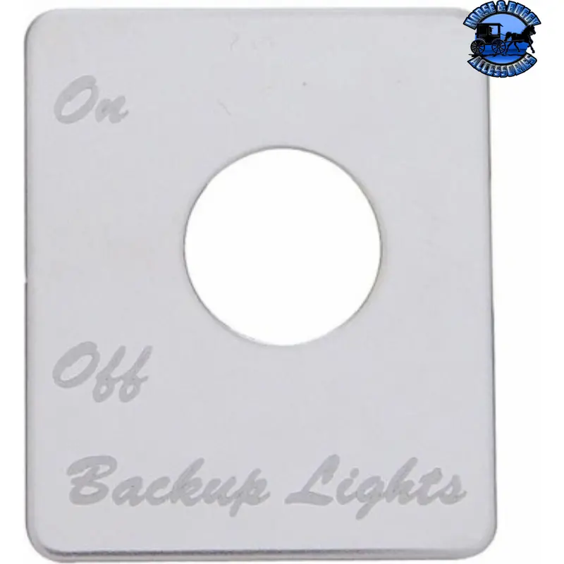 Stainless Steel Switch Name Plate For Peterbilt - Backup Light #48405 1