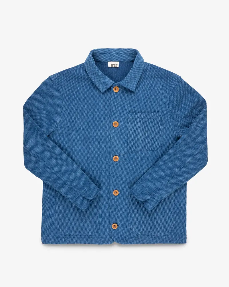 Stf Japanese Bleached Sashiko Chore Jacket - Indigo 1