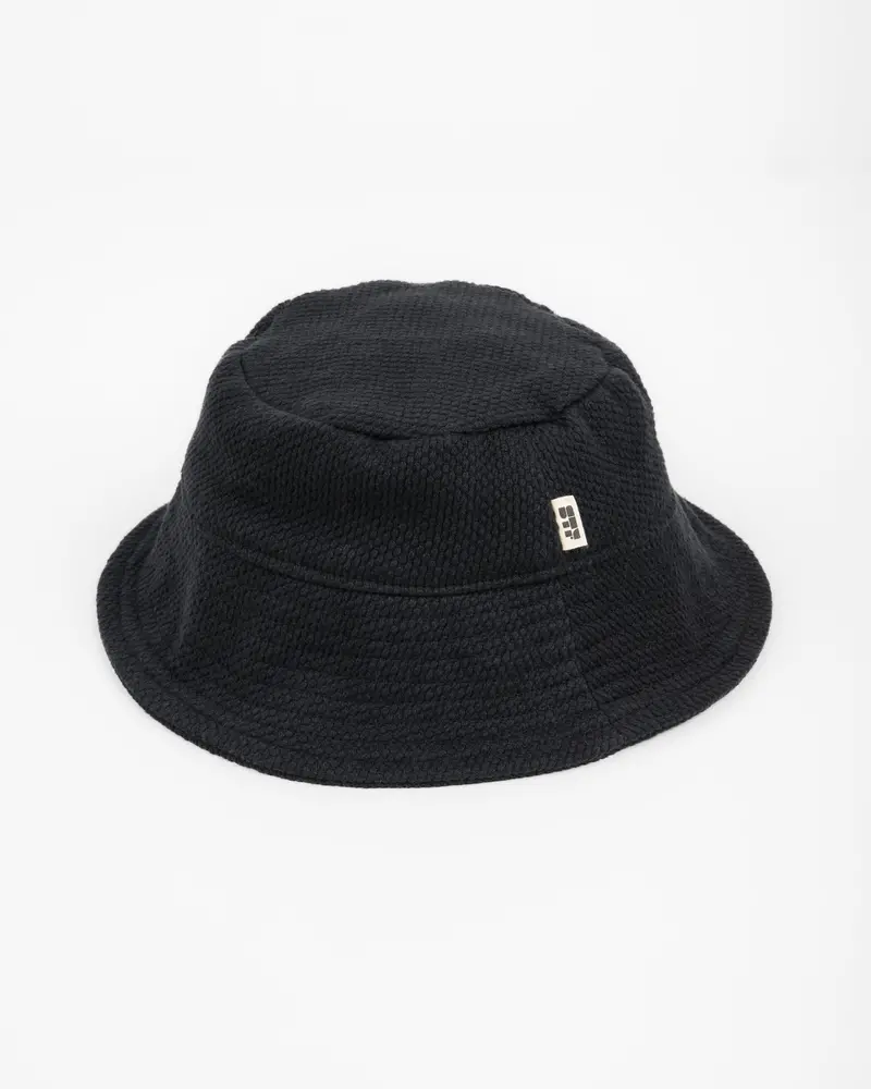 Stf Japanese Sashiko Bucket Hat - Black 1