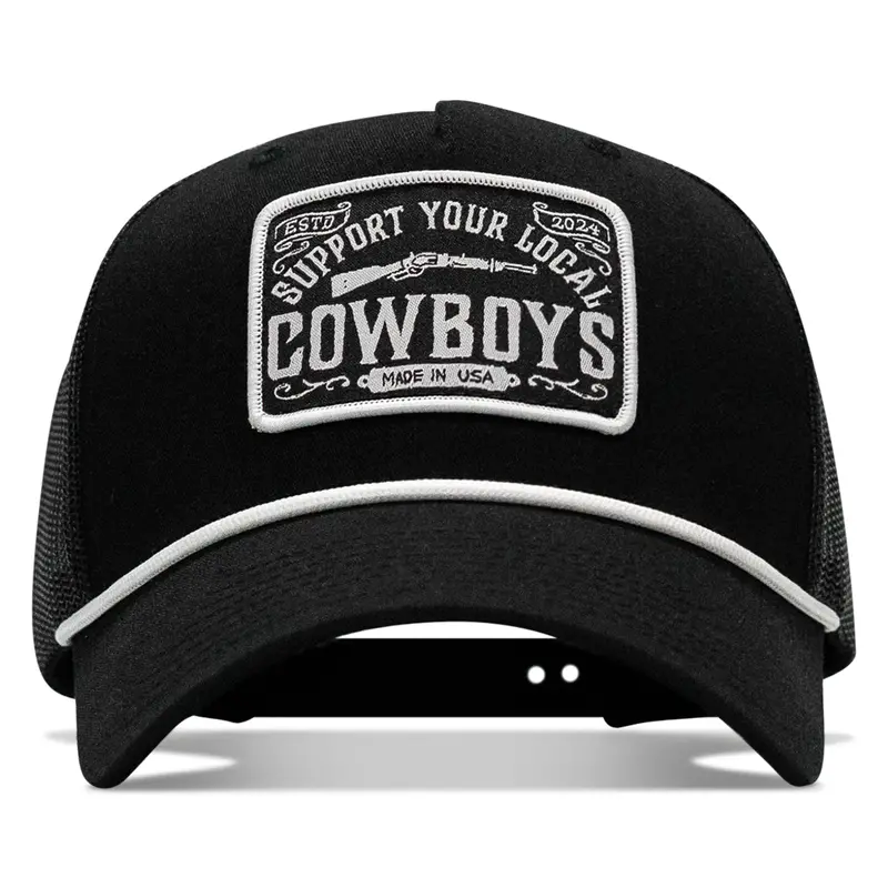 Support Your Local Cowboys Patch Rope Snapback Hat 1