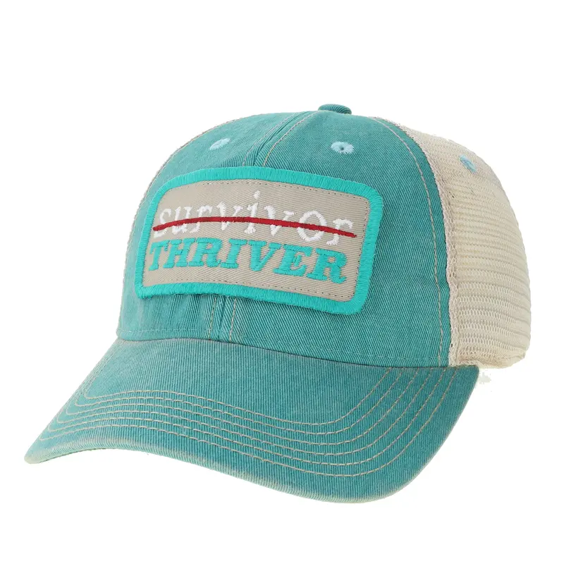 Survivor Thriver Distressed Snap Back Trucker Hat 1