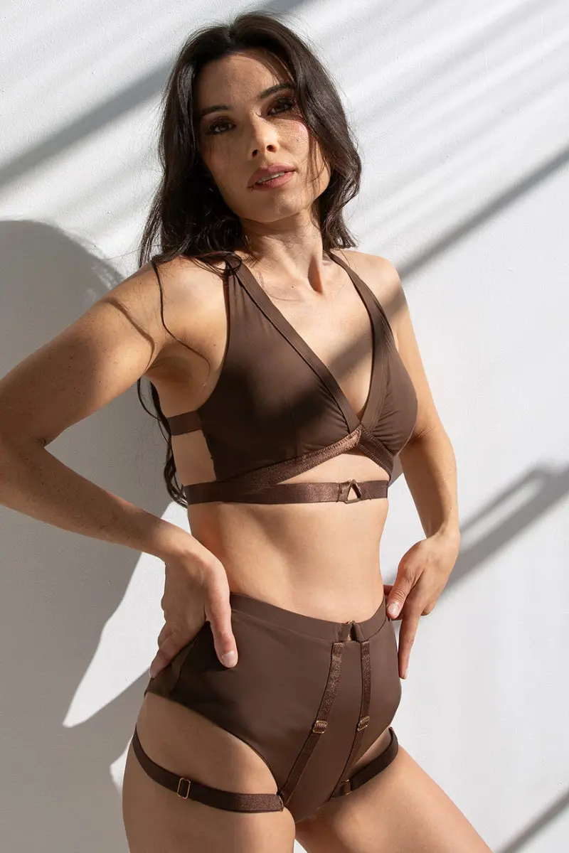 Tatiana Active Tokio Shorts - Matte Brown 1