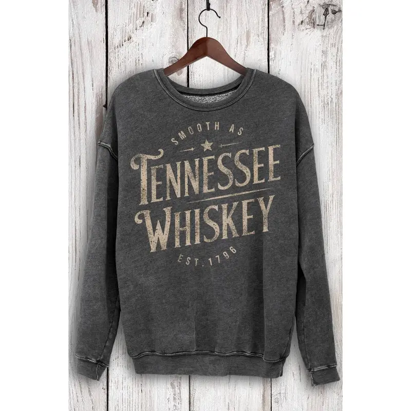 Tennessee Whiskey Mineral Wash Sweatshirt- Black 1