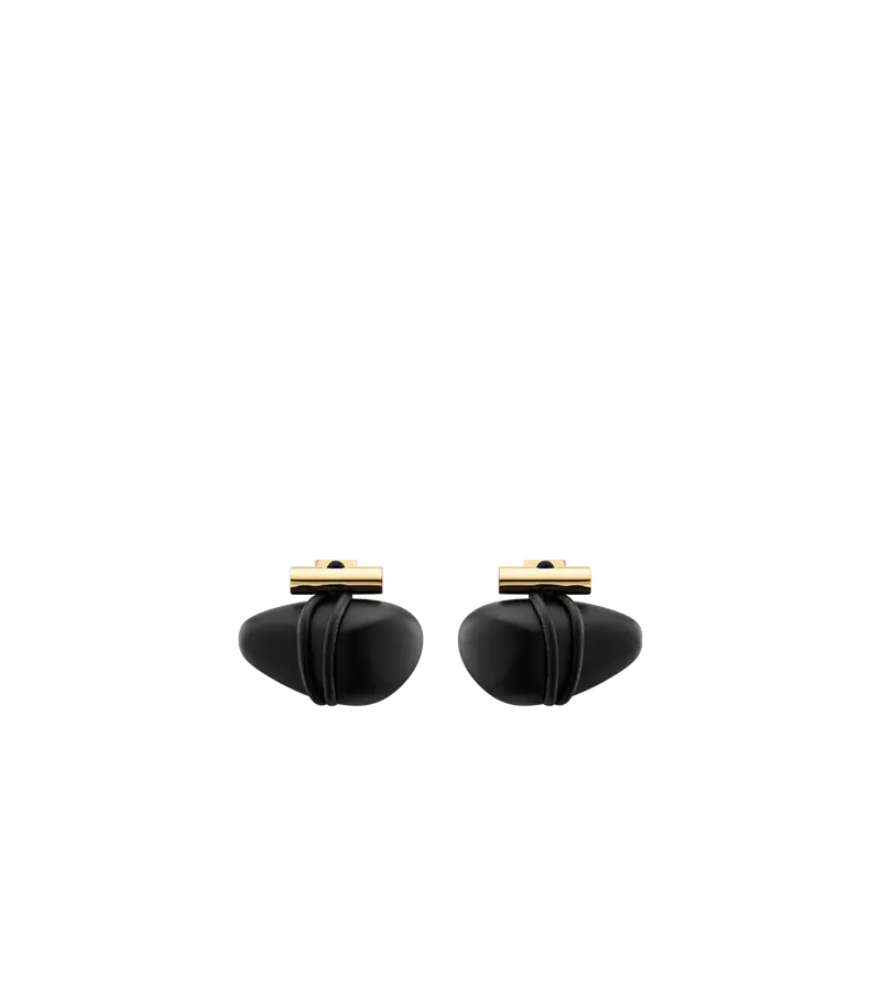 Téré Stud Earrings - Black Marble 1