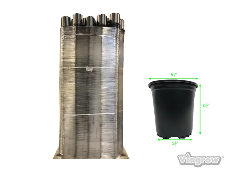 The Harvest Company Viagrow 1/2 Gal. 6.5 In. L X 5.25 In. W X 6.5 In. H Black Indoor/Outdoor Plastic Nursery Pot 15,080-Pallet (Vhpp50-Pt) 1