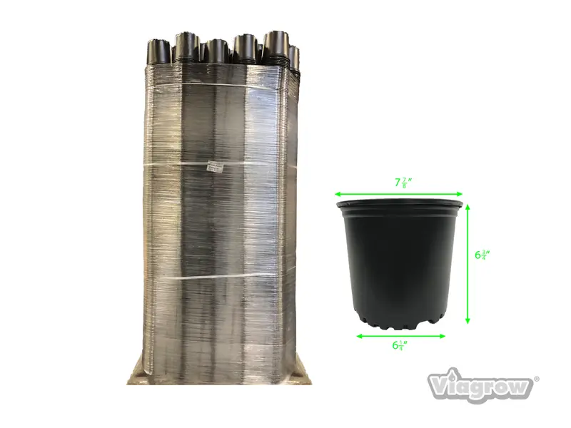 The Harvest Company Viagrow 1 Gal. 7.875 In. L X 6.25 In. W X 6.75 In. H Black Indoor/Outdoor Plastic Nursery Pot 11,900-Pallet (Vhpp100-Pt) 1