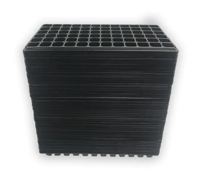The Harvest Company Viagrow 10 In. X 20 In. Black Plastic 72-Cell Garden Tray Inserts With Drain Holes Planter Accessory 110-Case (V726220-110) 1