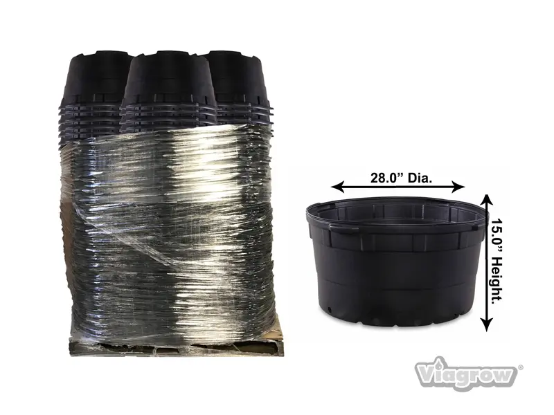 The Harvest Company Viagrow 35 Gal. 28 In. L X 15 In. W Black Indoor/Outdoor Plastic Nursery Pot 55-Pallet (Vhpp3500-Pt) 1