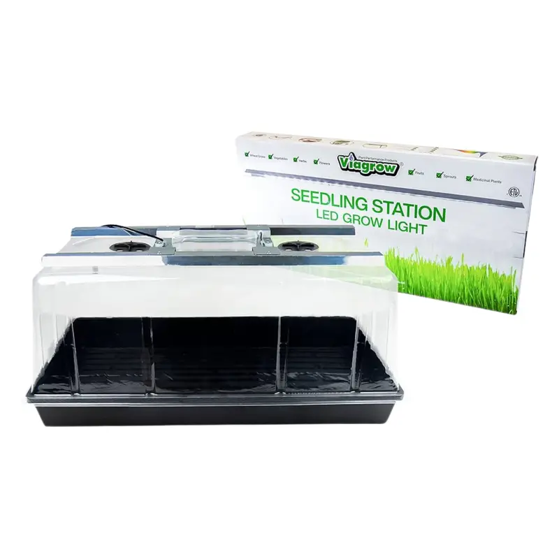 The Harvest Company Viagrow Seedling Station Kit With Led Grow Light, Propagation Dome 4X Durable Propagation Tray (V1020sl-Kit-Nm) 1