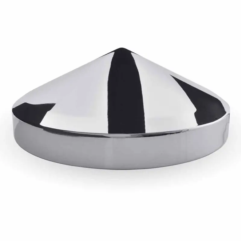 Thub-834P 8 1/4″ I.D Pointed Rear Hubcap – Chrome Metal 1
