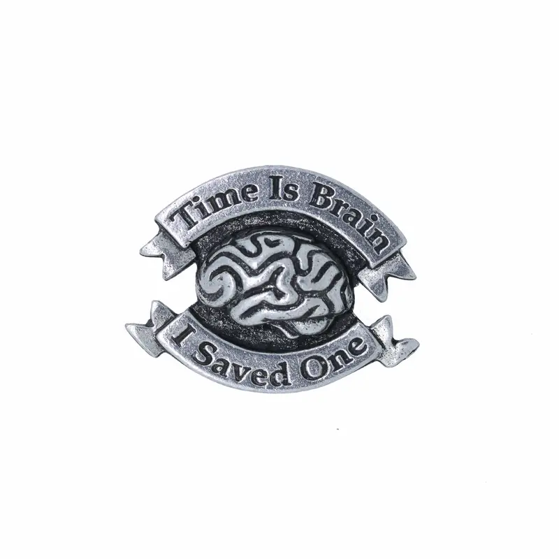 Time Is Brain Stroke Awareness Lapel Pin 1