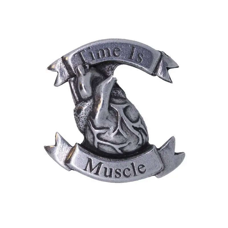 Time Is Muscle Heart Attack Awareness Lapel Pin 1