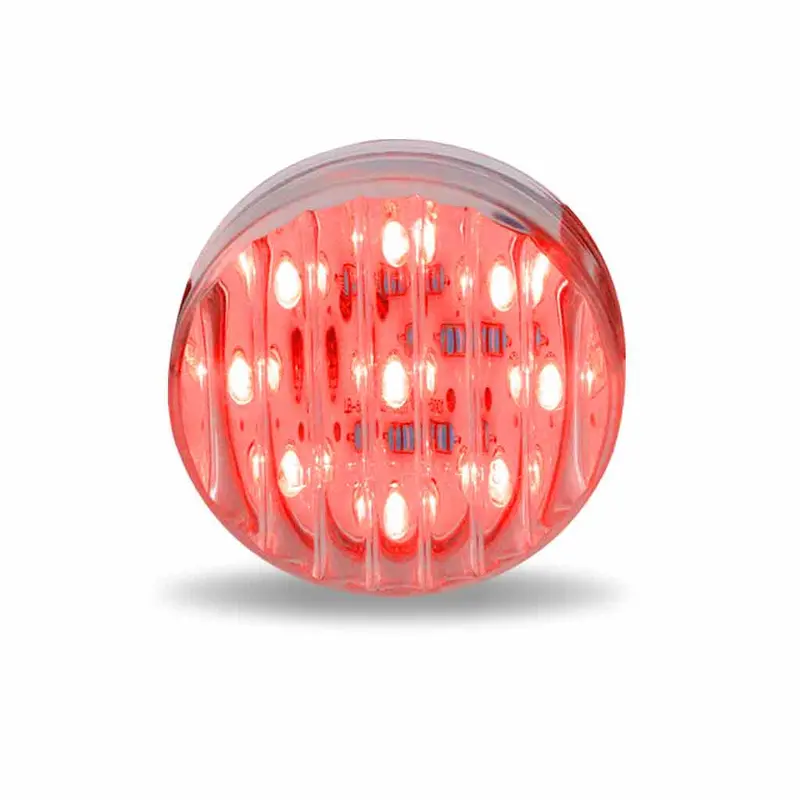 Tled-2Tr 2" Round Clear Ribbed Red Led (9 Diodes) 1