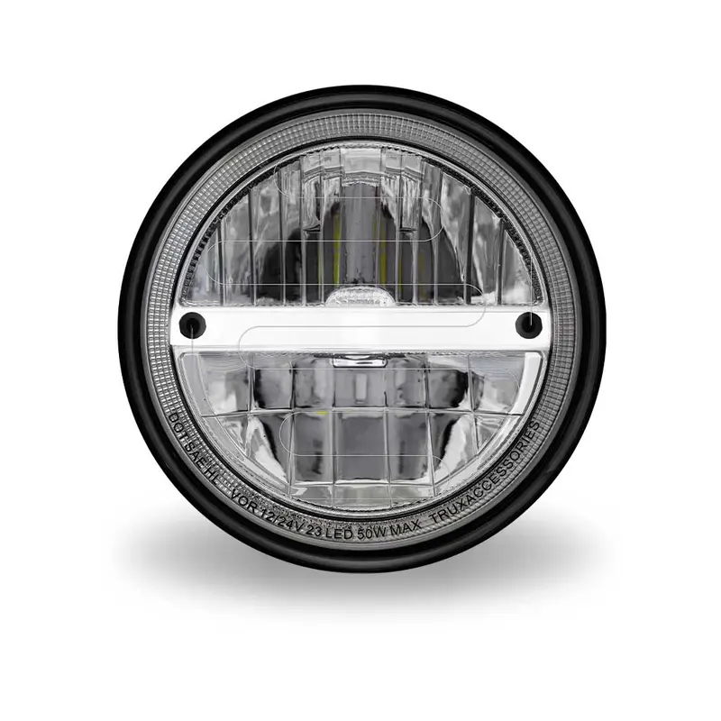 Tled-H119 7″ Heated Led Reflector Headlight With Glow Position Led Accent – Combination High & Low Beam | 2200 Lumens 1