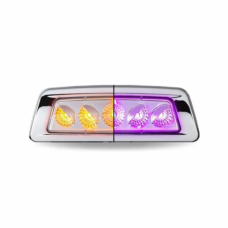 Tled-K100ap (Peterbilt 567) Kenworth T680/T700/T880 Driver Fender Marker Light-Dual Revolution Amber/Purple Led 1
