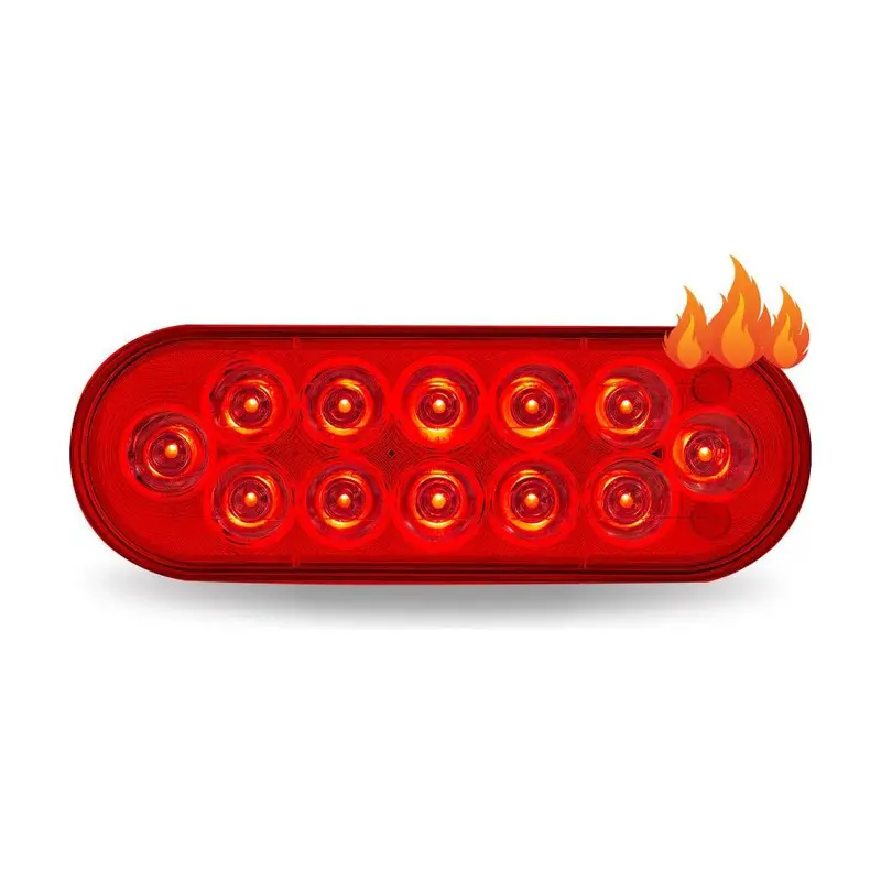 Tled-Obhx Oval Heated Dual Led Round Stop, Turn & Tail Light & White Backup 1