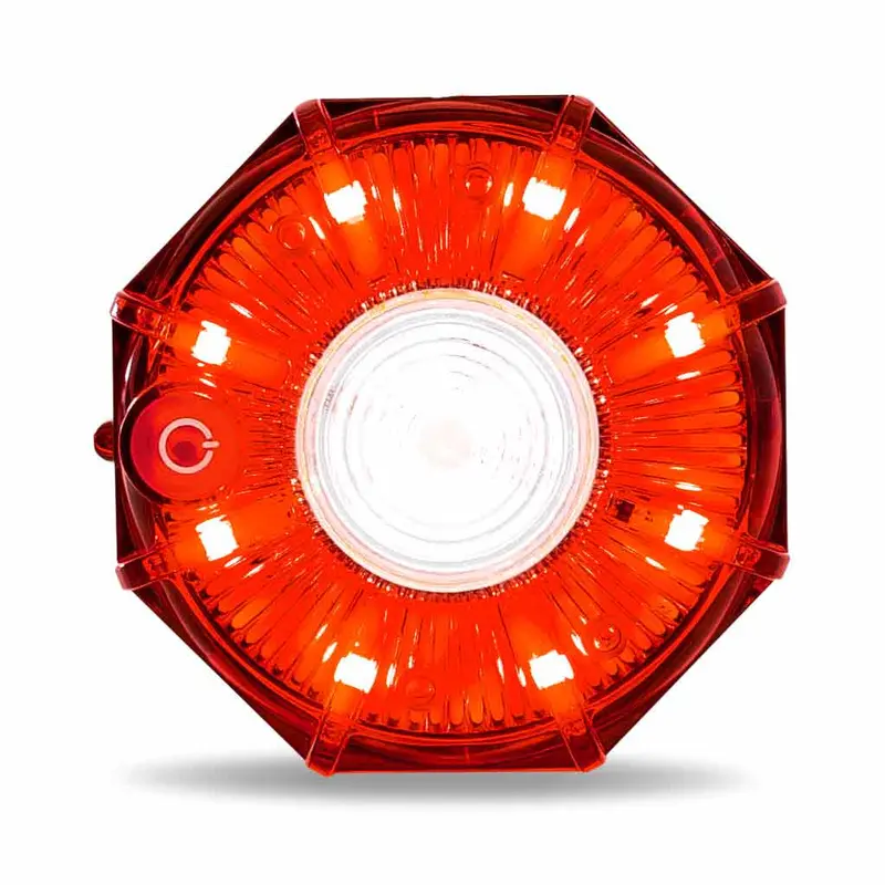 Tled-Oc1r 3″ Dual Color Red/White Portable/Magnetic/Hangable Hazard Led Light – 9 Diodes 1