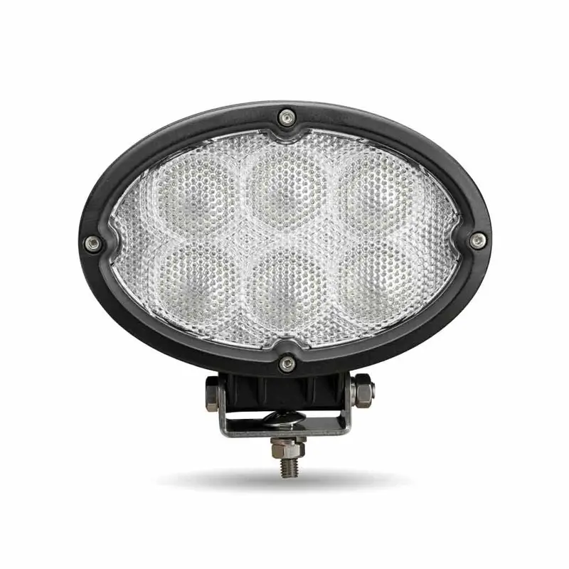 Tled-U29 Universal White Cree Oval Flood Work Light - Clear Lens - Black Housing (6 Diodes) - 5400 Lumens 1