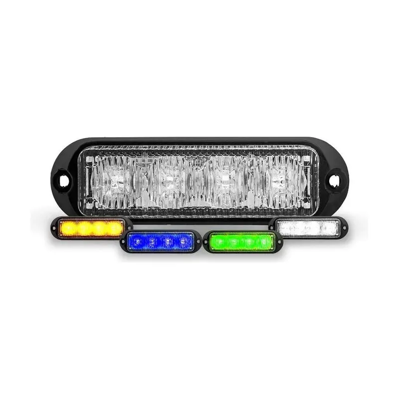 Tled-W3afc 4 Color Led Class 1 Low Profile Warning Strobe With 36 Flash Patterns (4 Diodes) - Amber, White, Green & Blue 1