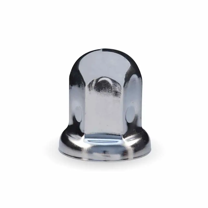 Tnut-F1 33Mm Push On Nut Cover With Flange – Chrome Metal 1