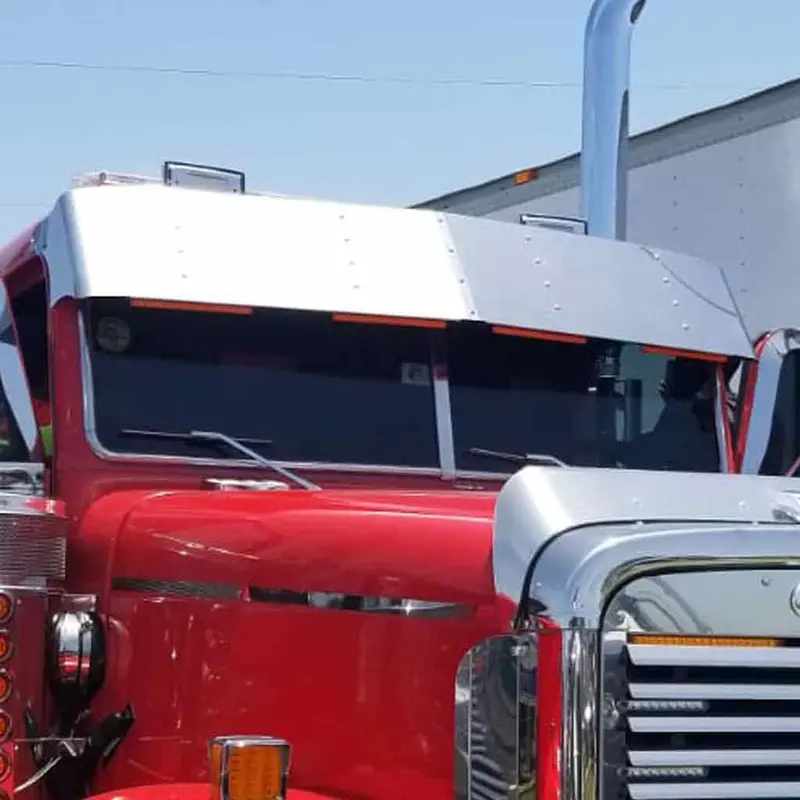 Tsun-F4 Freightliner 15″ Oem Fiberglass Flat Top Sun Visor (1991+) – Door Mounted Mirrors | Blank 1