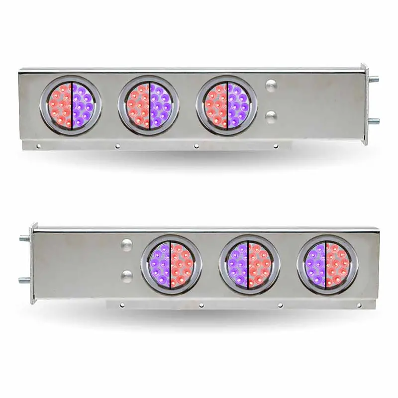 Tu-9209L5 30″ Dual Led Mud Flap Hangers – 3 3/4″ Bolt Spacing | 4″ Dual Leds (Clear Lens) | Stainless Steel 1