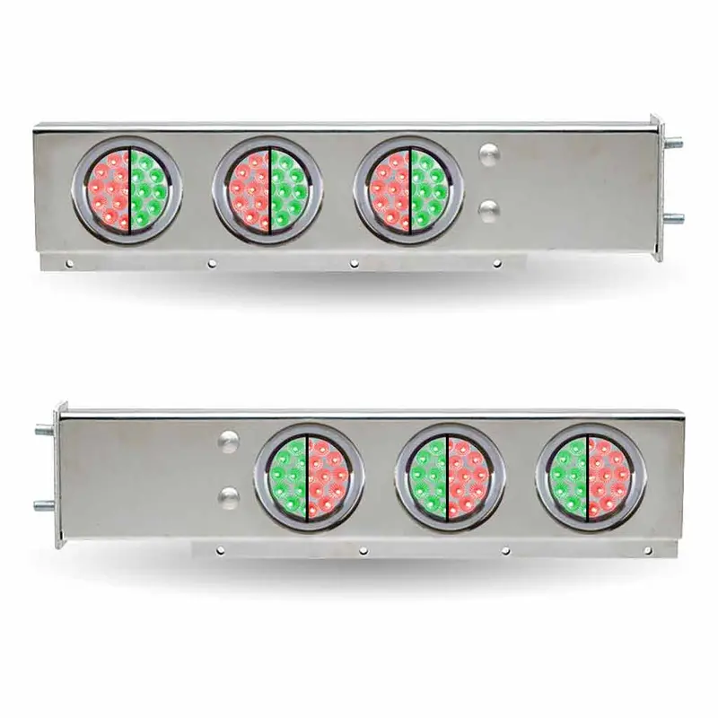 Tu-9209L6 30″ Dual Led Mud Flap Hangers – 3 3/4″ Bolt Spacing | 4″ Dual Leds (Clear Lens) | Stainless Steel 1