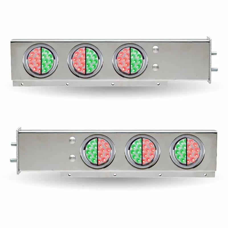Tu-9210L5 30″ Dual Led Mud Flap Hangers – 2 1/2″ Bolt Spacing | 4″ Dual Leds (Clear Lens) | Stainless Steel 1
