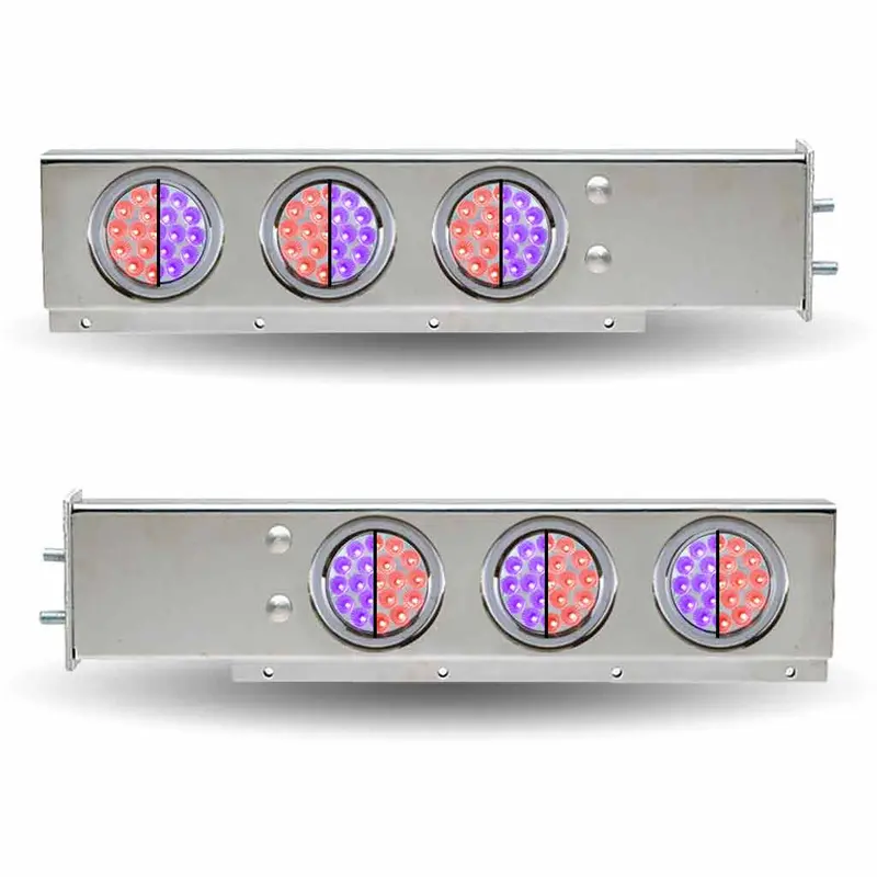 Tu-9210L6 30″ Dual Led Mud Flap Hangers – 2 1/2″ Bolt Spacing | 4″ Dual Leds (Clear Lens) | Stainless Steel 1