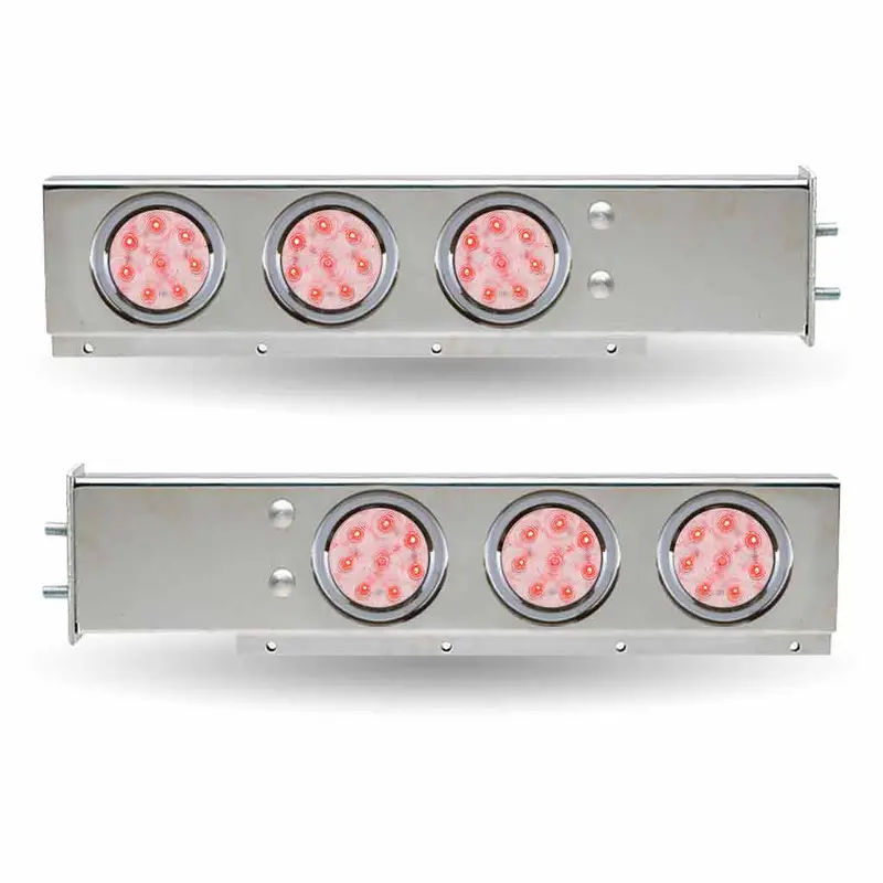 Tu-9210Lc 30″ Led Mud Flap Hangers – 2 1/2″ Bolt Spacing | 4″ Leds (Clear Lens) | Stainless Steel 1