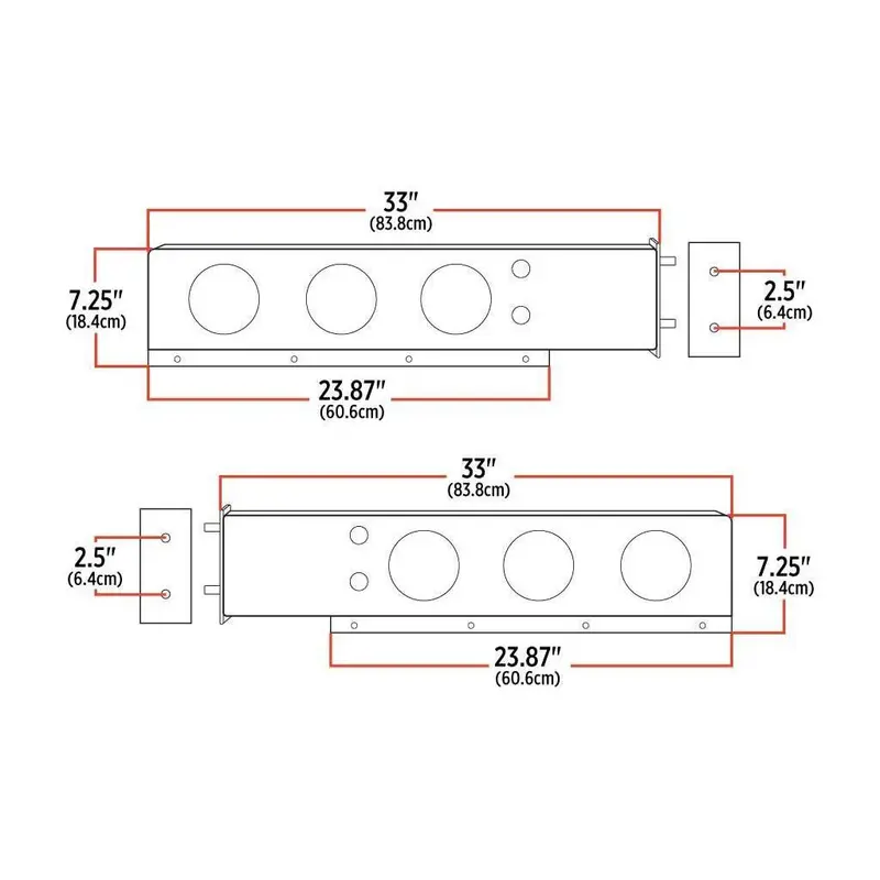Tu-9258 33″ Mud Flap Hangers – 2 1/2″ Bolt Spacing – 6 X 4″ Holes | Stainless Steel 1