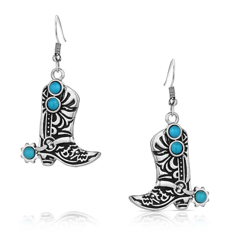Turquoise Cowboy Kicker Earrings By Montana Silversmiths 1