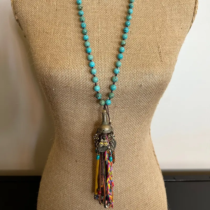 Turquoise Strand With Tassel - Amy Kaplan For Bourbon Cowgirl 1
